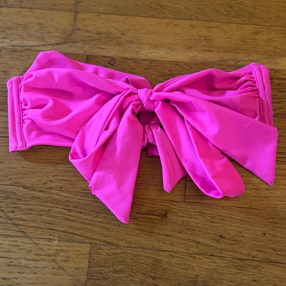 Hollister| Hot Pink Strapless Bikini Set